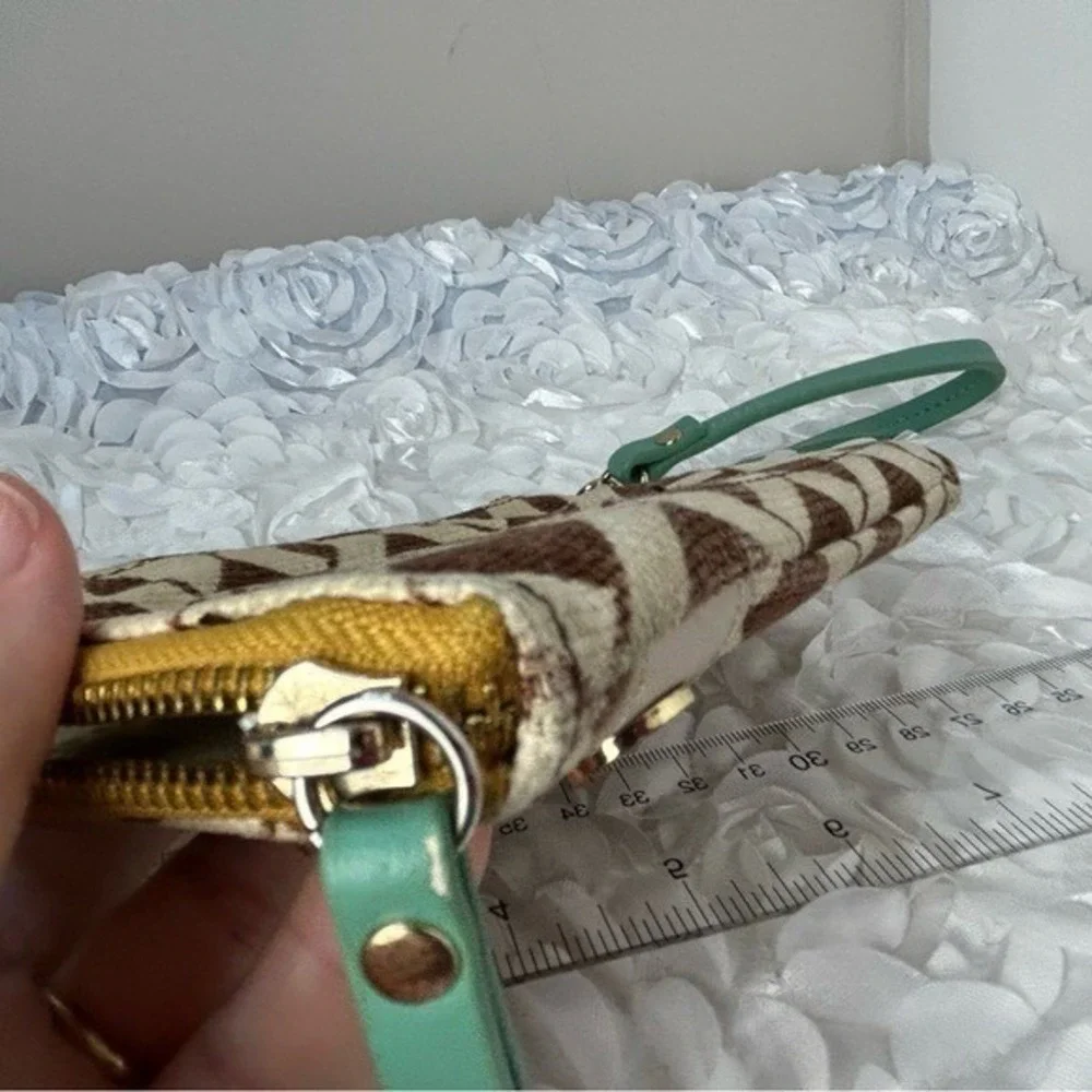 Spartina‎ 449 Wallet Zip Around Wristlet Leather & Linen